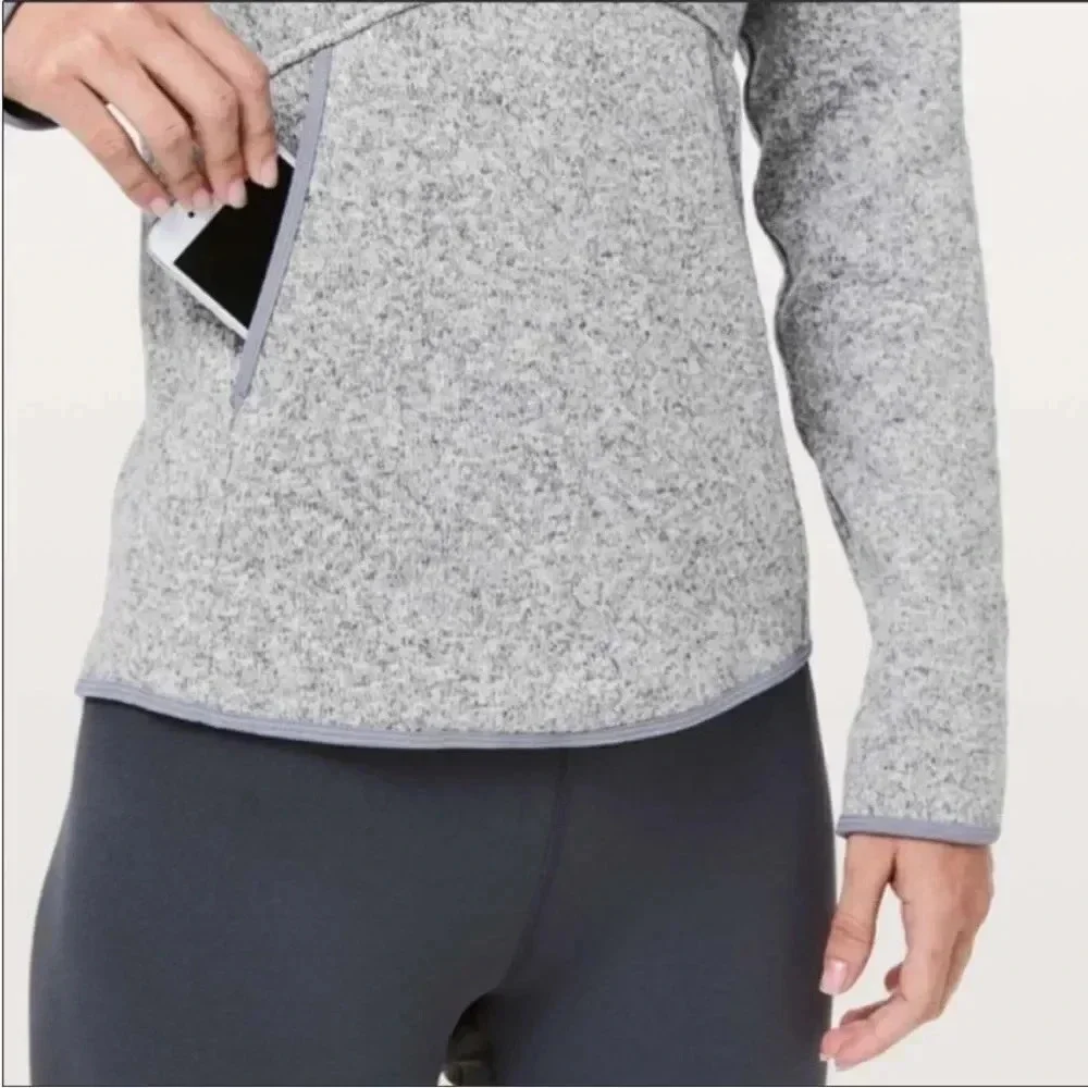 Lululemon Fleece and Thank You Hooded Knit 1/4 Zip Pullover size 6 athleisure